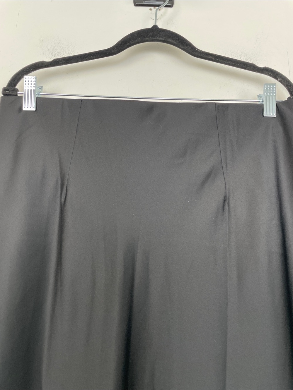 Ann Taylor Satin Classic Midi Women's L Pullon Minimal Black Elegant Slip Skirt - Picture 5 of 8